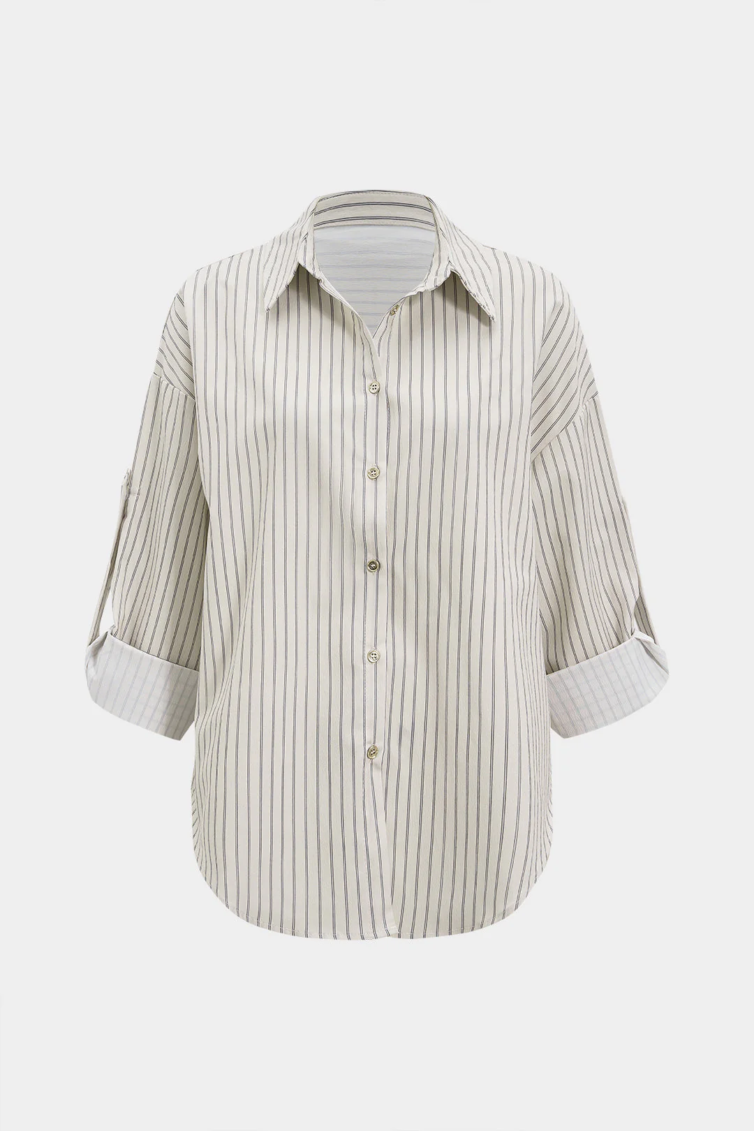 Stripes Print Button Short-Sleeve Shirt